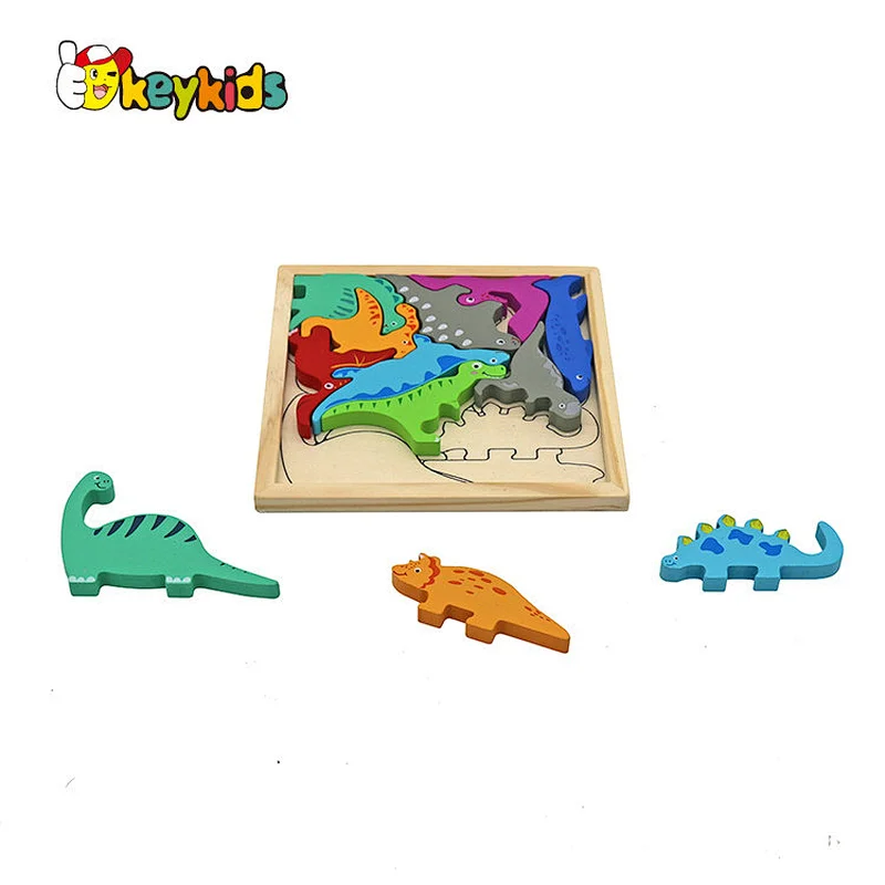 3D jigsaw puzzle Eco-Friendly carton wooden dinosaur puzzle for crafts W14A350