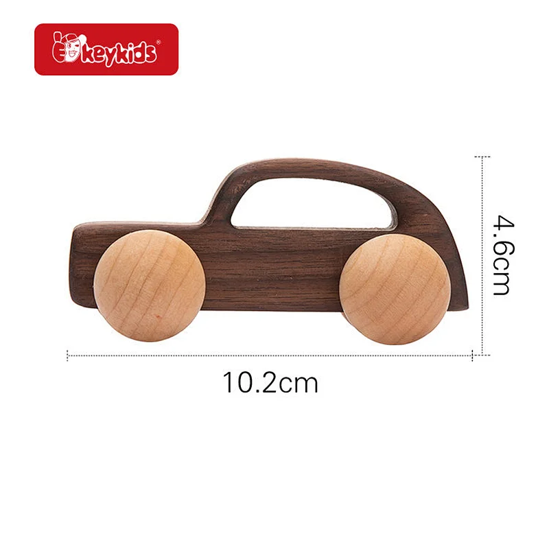 Hot Selling Educational Sensory Mini Wooden Teething Car Toy For Kids W04A611