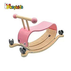 Mini flip 4-in-1 kids ride on wooden walker and rocker toy W16D156
