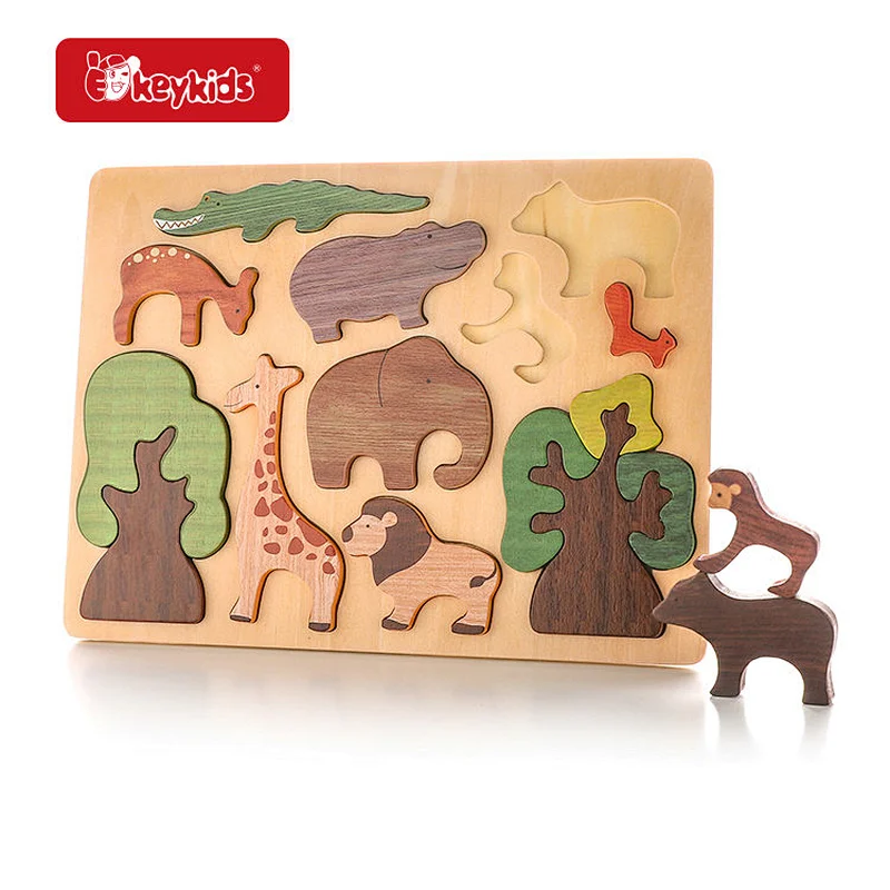 Customize Early Educational Wooden Forest Animal Puzzle Board Toy For Kids W14A375