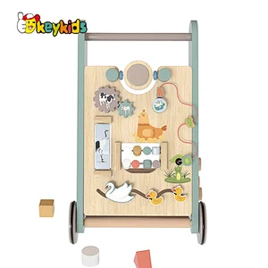 New design educational activity play wooden walking push toy for toddlers W16E210