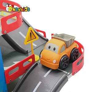 New design preschool asemmbly wooden parking garage toy set for kids W04B112