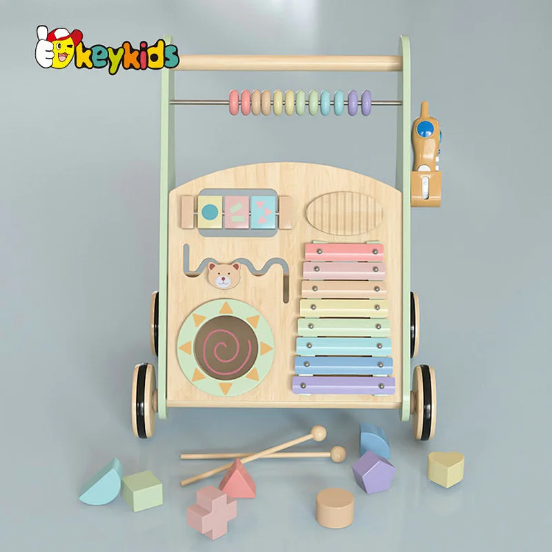 New design educational push wooden baby walker with activity center ...