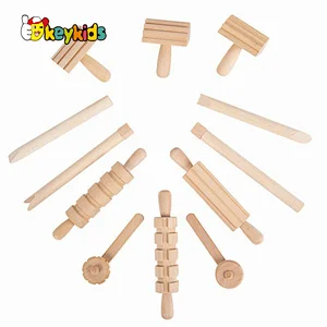 Kids arts crafts rolling pins wooden clay stamp for sale W10D630