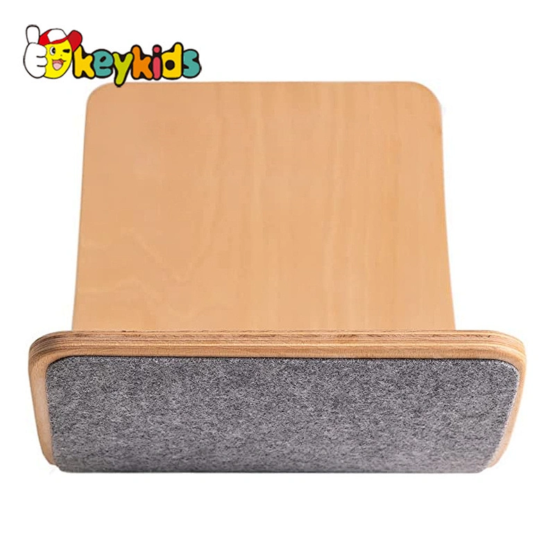Montessori children balance training wooden wobble balance board with felt W01F065