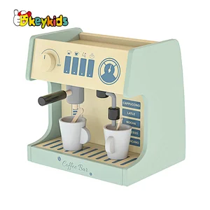 Customize Play House Coffee Shop Play Set Wooden Coffee Machine Toy For Kids W10D682