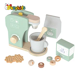 New Design Kitchen Pretend Play Wooden Coffee Maker Toys Set For Kids W10D672