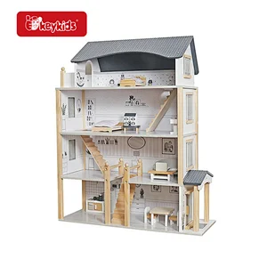 High Quality Kids Pretend Play Simulation Wooden Dollhouse With Furnitures W06A533