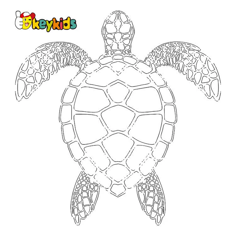 Educational Sensory Activity Toy Turtle Shaped Wooden Busy Board For Kids W12D494