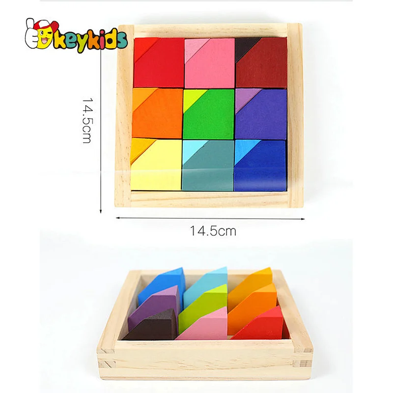 Early Educational Coloful Corner Stone Blocks Wooden Stacking Toy For Kids W11D024