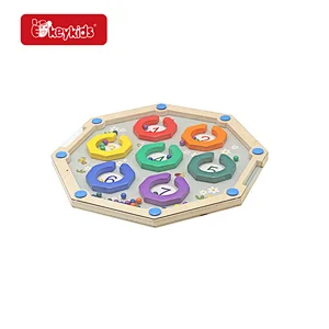 New Design Color Number Cognitive Toy Wooden Magnetic Maze Board For Kids W01A547