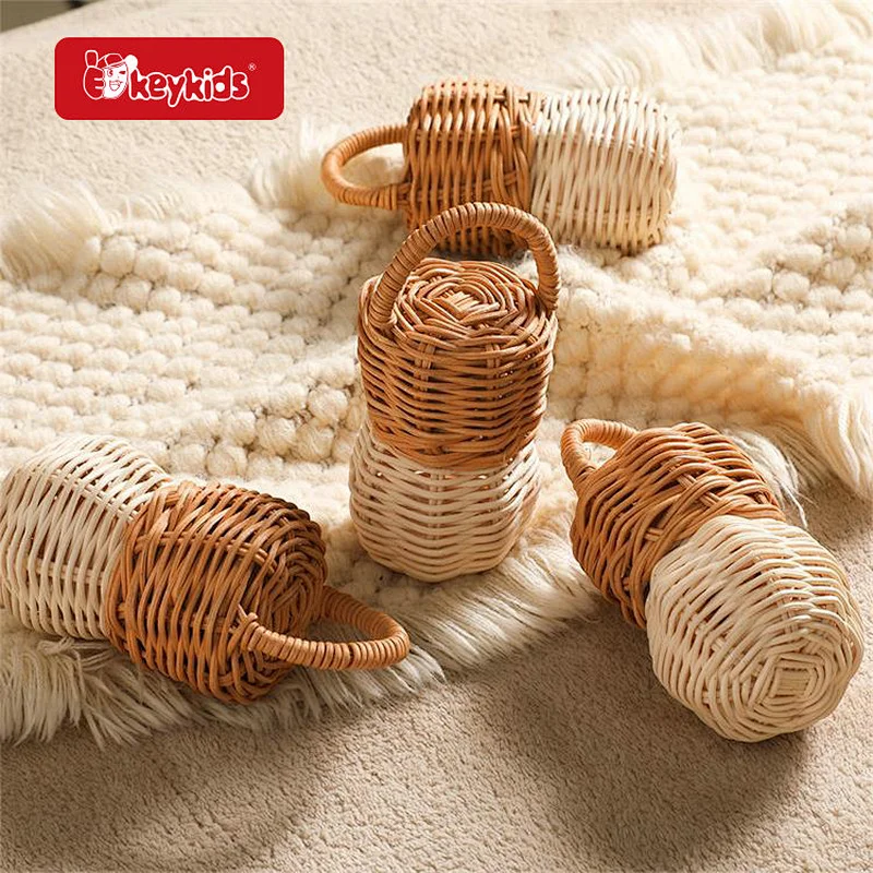 Early Educational Sensory Handmade Eco-friendly Rattan Rattle Toy For Baby W07I208