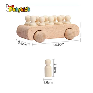 customzie natural beech wood beech car toy with pegs W05C155