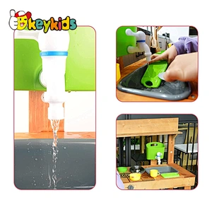 Cheap pretend outdoor toys kitchen wooden mud kitchen play set for kids W10C779