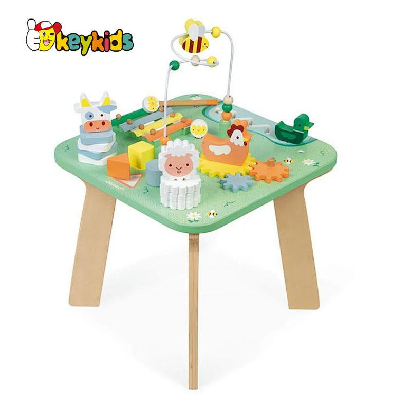 Montessori Sensory Educational Toy Wooden Activity Learning Table For Kids W12D482
