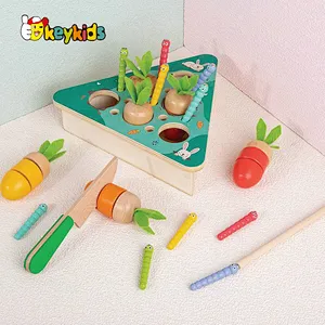 wholesale Montessori Harvest plant wooden carrot toy for children W10B423