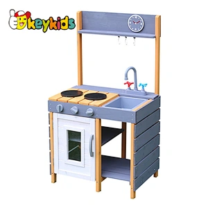 Kids wooden outdoor play mud kitchen pretend cook playsets toy for children W10C772