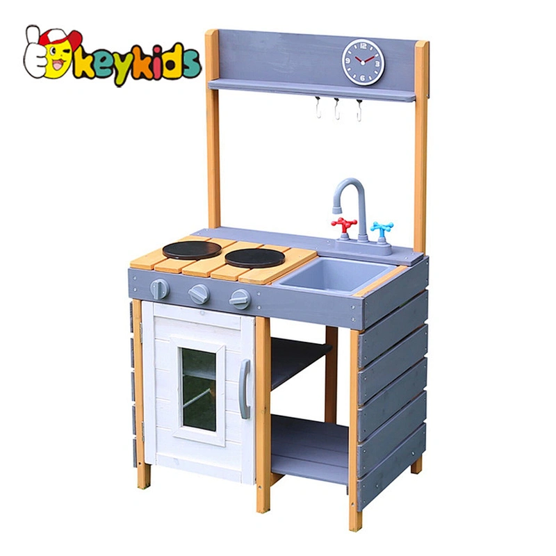 Kids wooden outdoor play mud kitchen pretend cook playsets toy for children W10C772