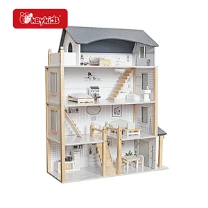 High Quality Kids Pretend Play Simulation Wooden Dollhouse With Furnitures W06A533