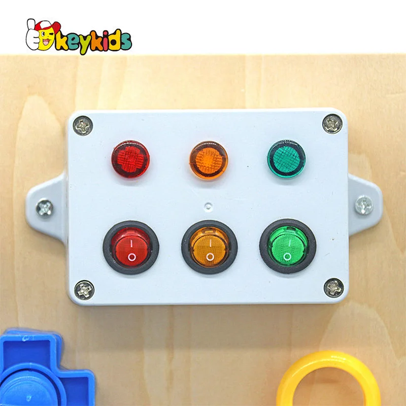 Early learning sensory unlock toys wooden montessori latch boards for children W12D249