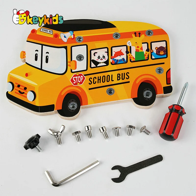 New educational learning screw wooden montessori tool board for kids W12D454