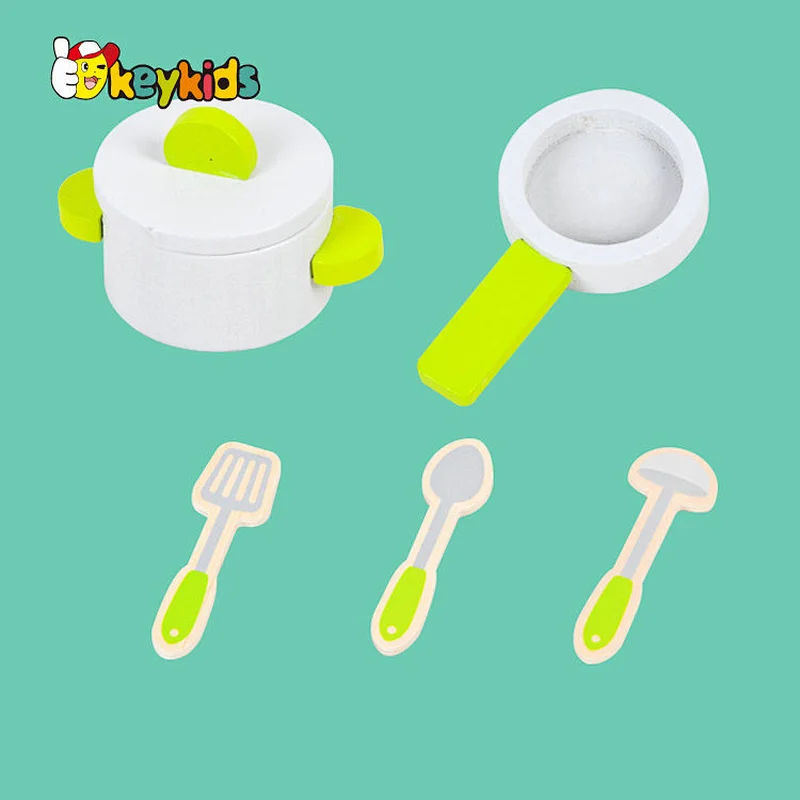 Simulation role playing cooking wooden toy kitchen set for kids W10C755