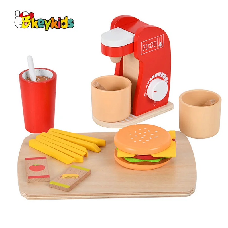 Hot sale preschool pretend play wooden toy blender and mixer for kids W10D530