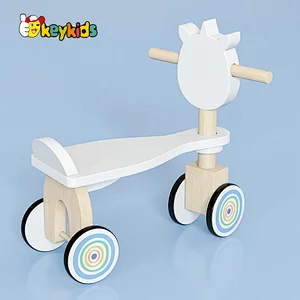 wholesale baby pink unicorn wooden ride on animal toy for children W16B019