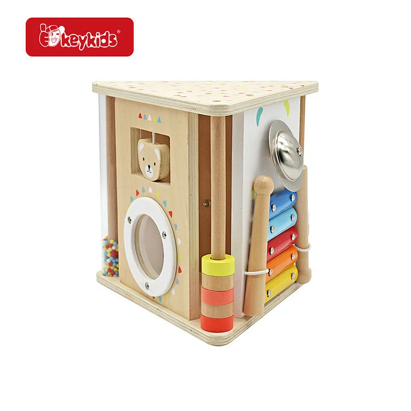 Multifunctional Learning Toy Musical Wooden Activity Triangle For Kids W12D492