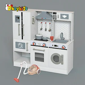 New Arrival Kids Wooden Toys Kitchen Play Set With Vacuum Cleaner W10C753