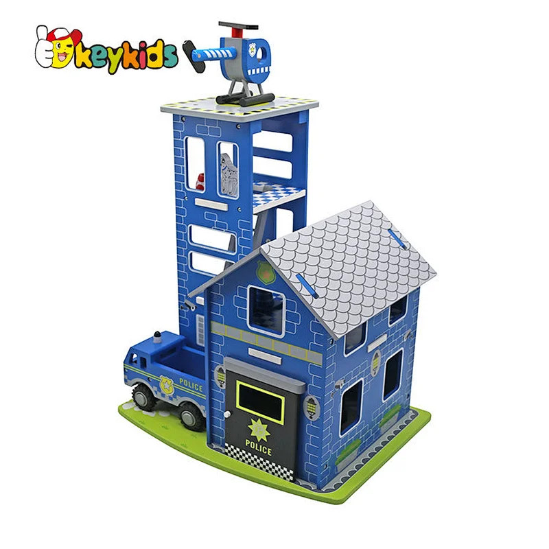 New arrive assembly construction wooden parking garage toy for kids W04B116