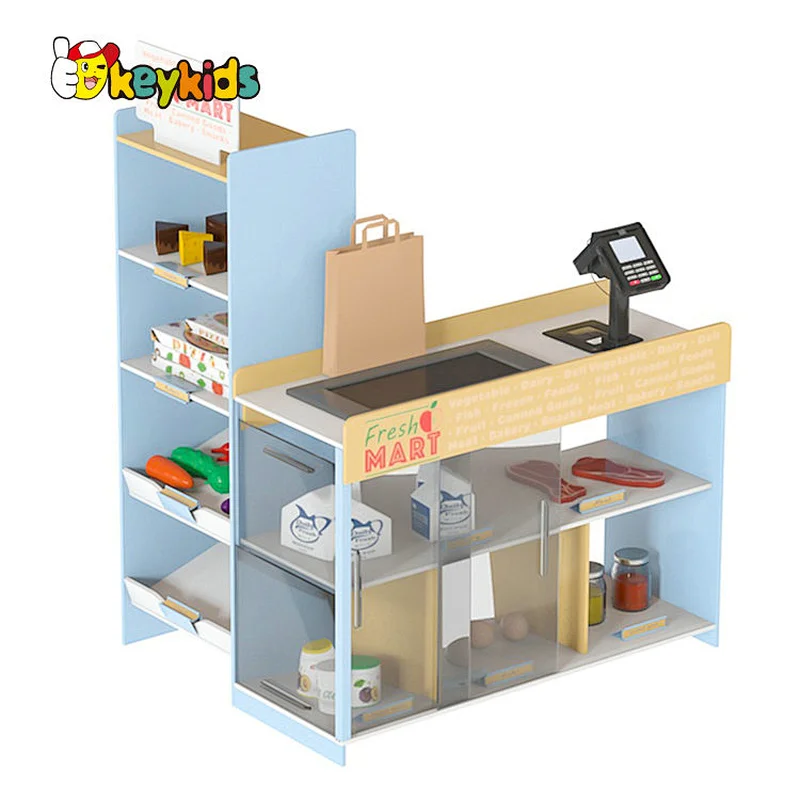 Customize fresh mart wooden pretend play grocery store for kids ages 3+ W10A173