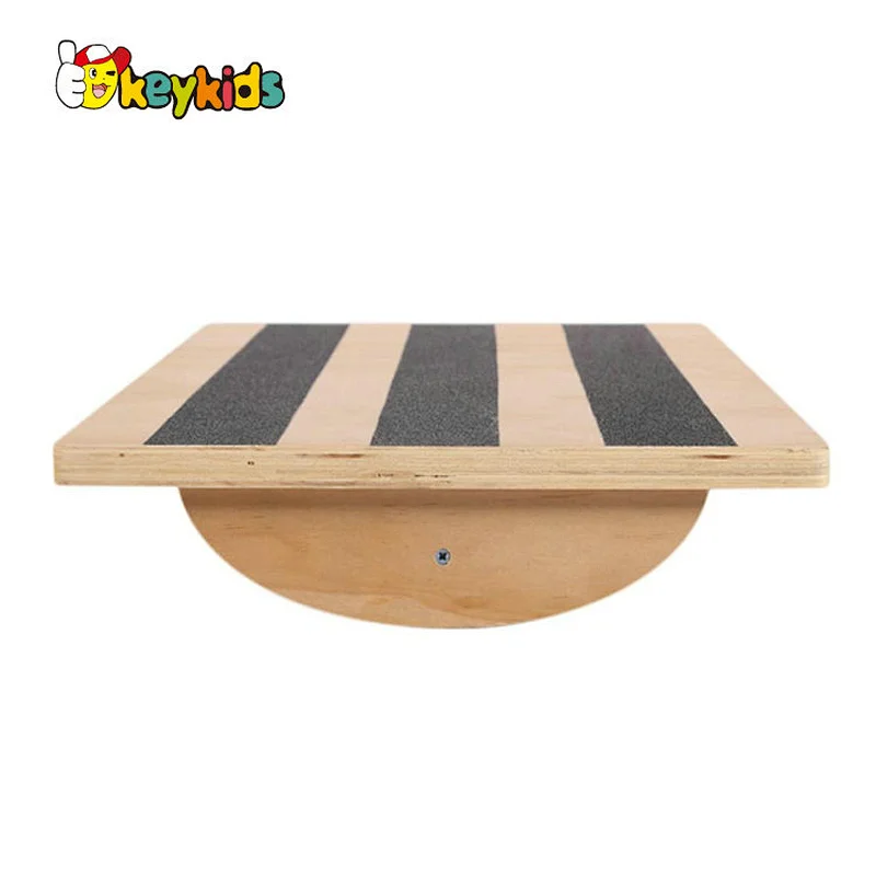 Wholesale custom stand up wooden surf balance board with roller W01F079