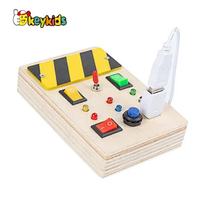 Montessori learning toys wooden light switch sensory board for kids W12D461