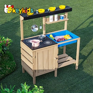 Garden worktop toy wooden outdoor play kitchen for kids W10C766