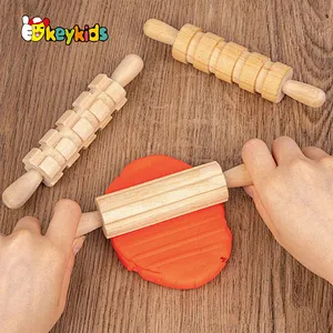Kids arts crafts rolling pins wooden clay stamp for sale W10D630