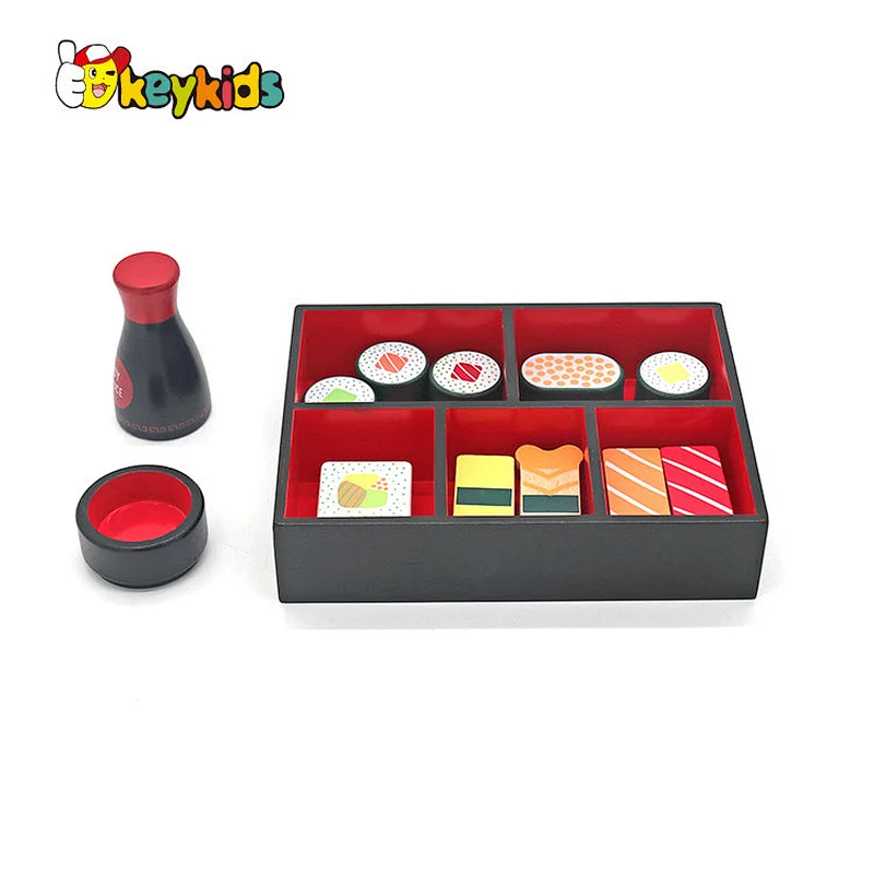 Newest simulation pretend play wooden sushi food toy for children W10D616