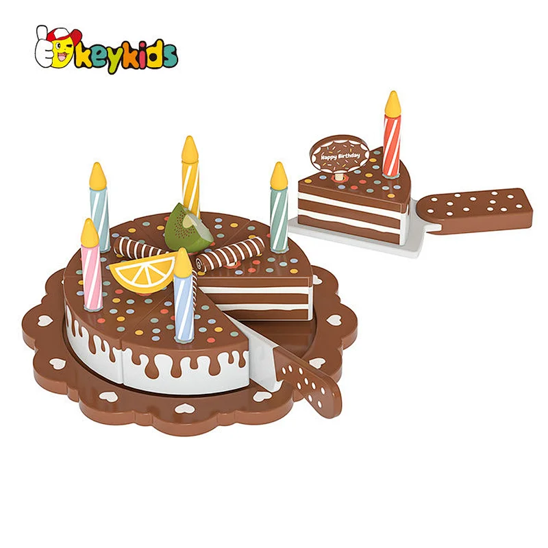 Hot Selling Pretend Play Food Model DIY Wooden Cutting Cake Toy For Kids W10D681