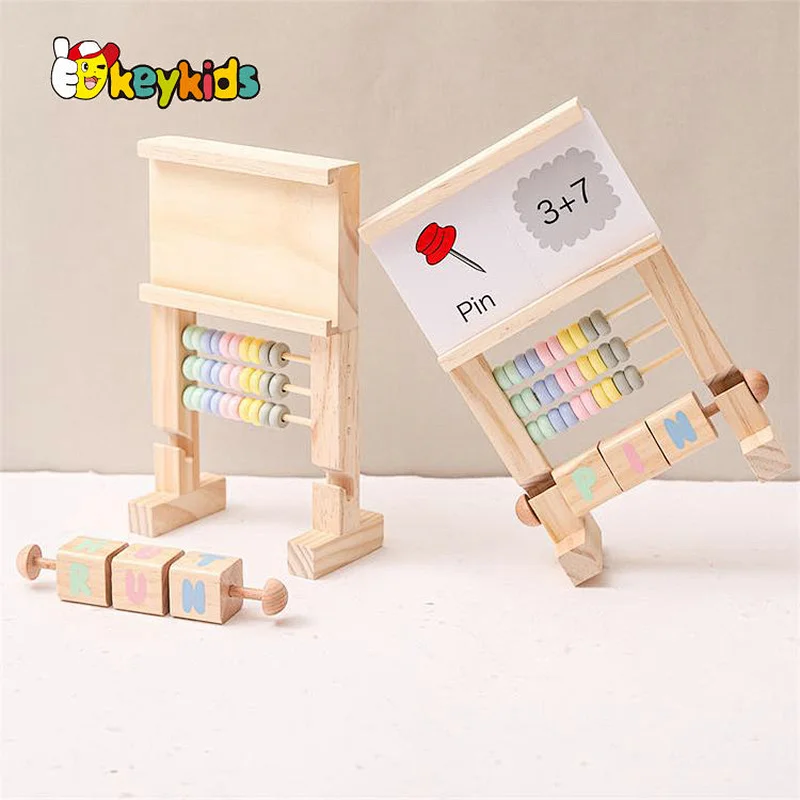Customize Kids Wooden Abacus Counting with Cards Addition and Subtraction Math W12F180