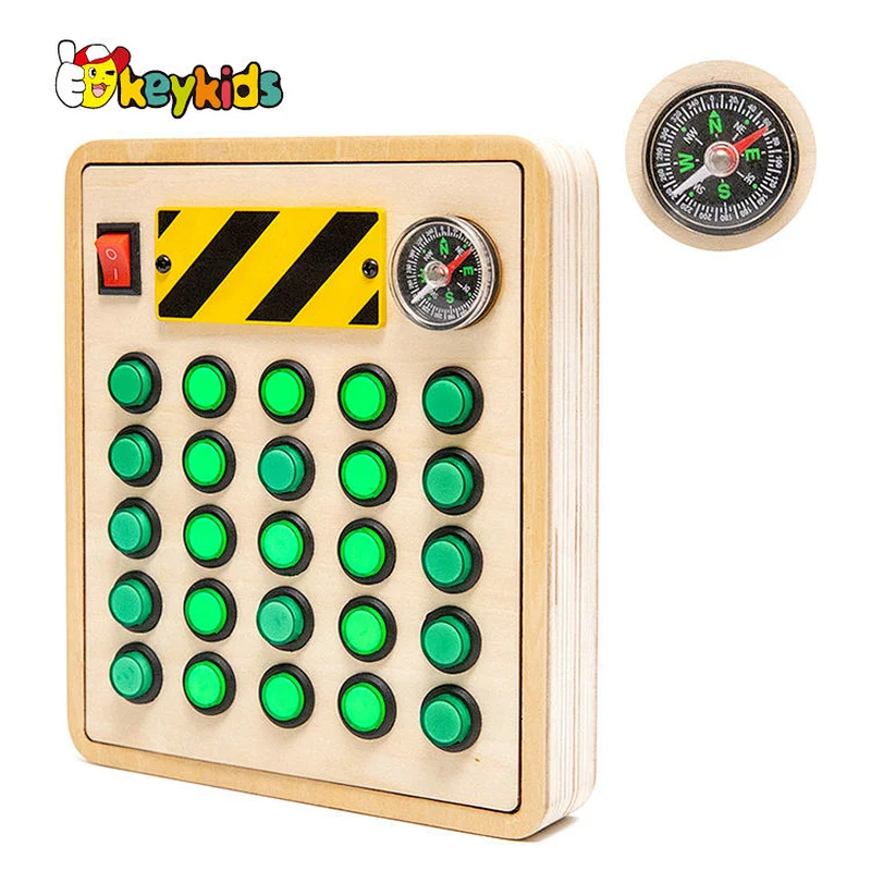 Top fashion toddlers wooden Montessori sensory toys with LED lights W12D455