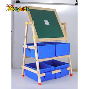 Kids and toddlers double-sided wooden whiteboard with accessories W12B237