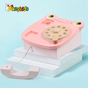 Top sale simulation play wooden telephone toy for kids W10D527