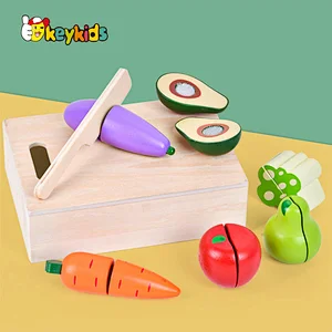 New arrivals role play simulation wooden cutting toys fruits and vegetables for kids W10B458