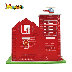 New design preschool simulation wooden toy car parking lot for children W04B113