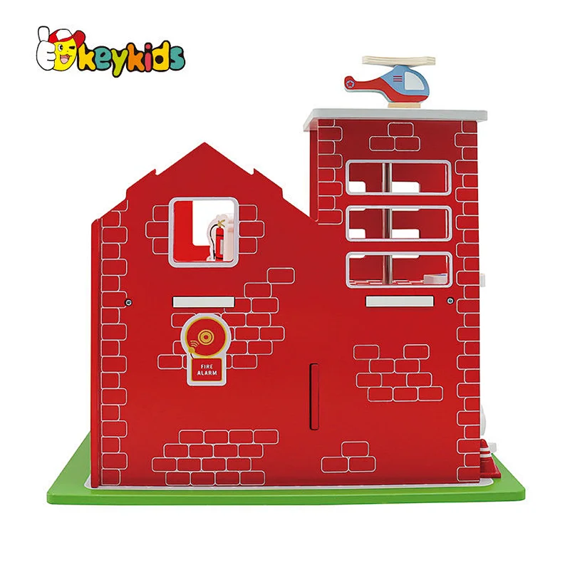 New design preschool simulation wooden toy car parking lot for children W04B113