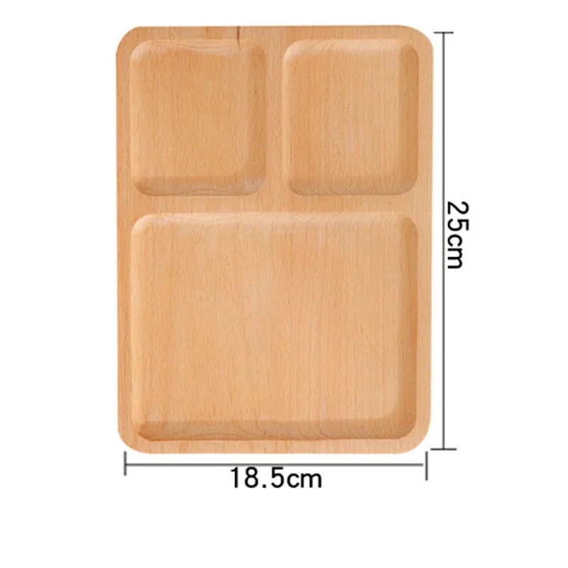 Uweld Kitchens Natural Solid Wood Serving Plate for Baby Kids  Beech Wood Black walnut