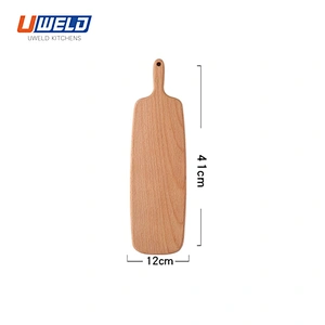 Uweld Kitchens Natural Solid Wood Serving Plate Steak Board Pizza Board Cutting Board  Butcher Block  Beech Wood Black walnut