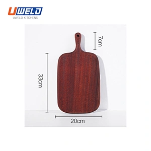Uweld Kitchens Natural Solid Wood Serving Plate Steak Board Cutting Board  Butcher Block  Beech Wood Black walnut