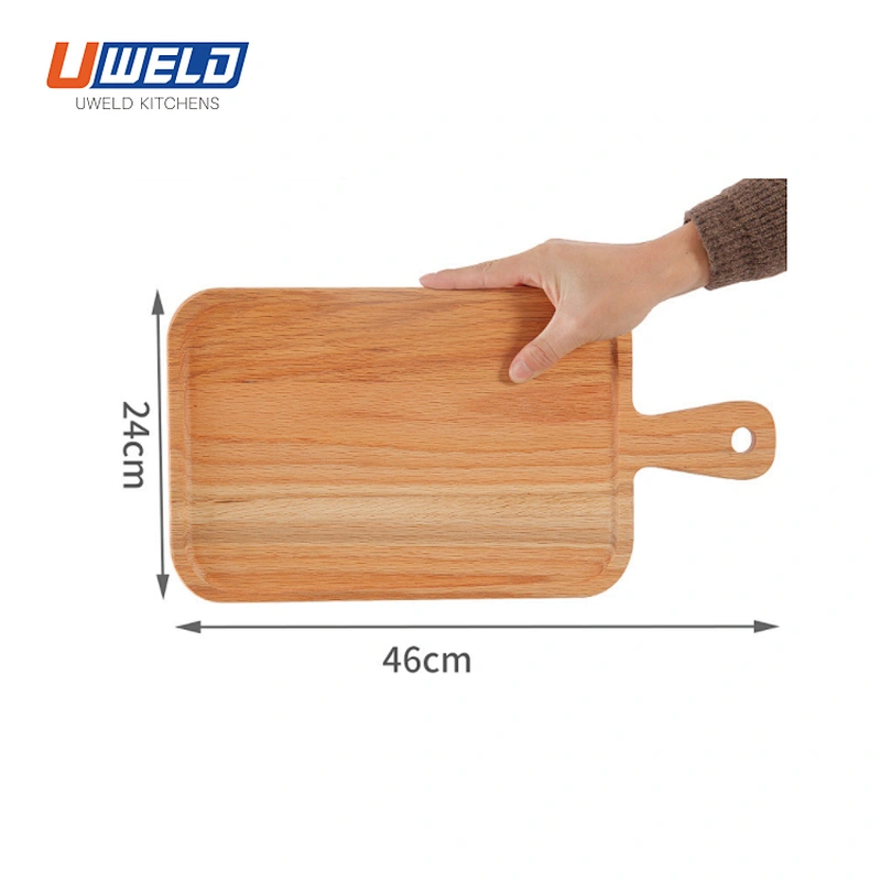 Uweld Kitchens Natural Solid Wood Serving Plate Steak Board Pizza Board Cutting Board  Butcher Block  Beech Wood Black walnut