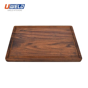 Uweld Kitchens Customized Large Chopping Board Walnut Wood Personalized Cutting Board Juice Groove  Carving Board  16*12
